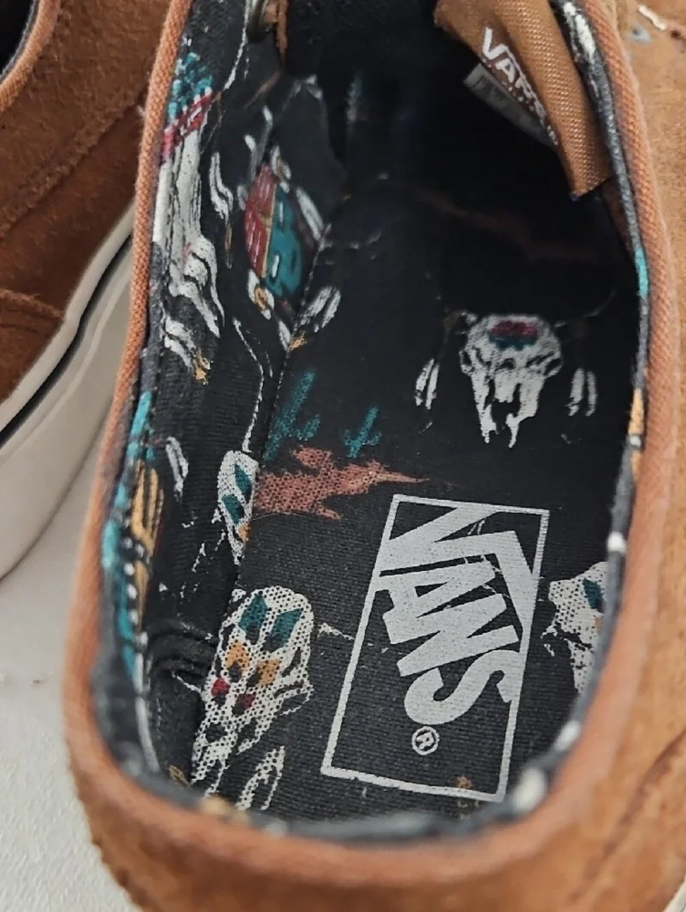 Vans Brown Suede Slip-On Lace-Up Loafers